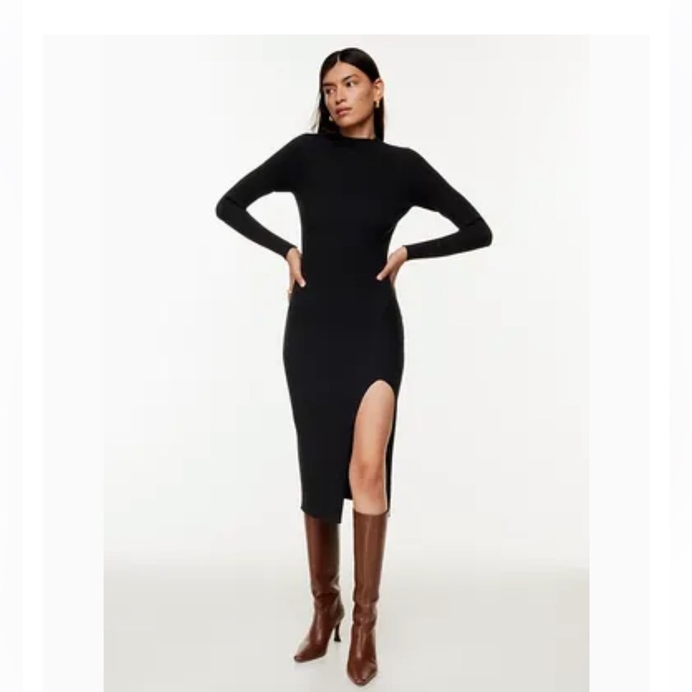 Black Turtleneck Aritzia Dress with slit size XS